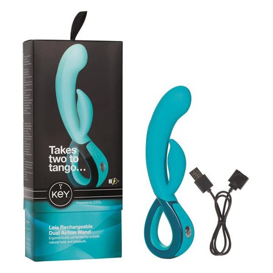 Key by Jopen Leia Designer Dual Motor Massager - Robin Egg Blue