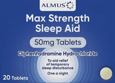 Almus Sleep Aid Max Strength 50mg Tablets (brand may vary)