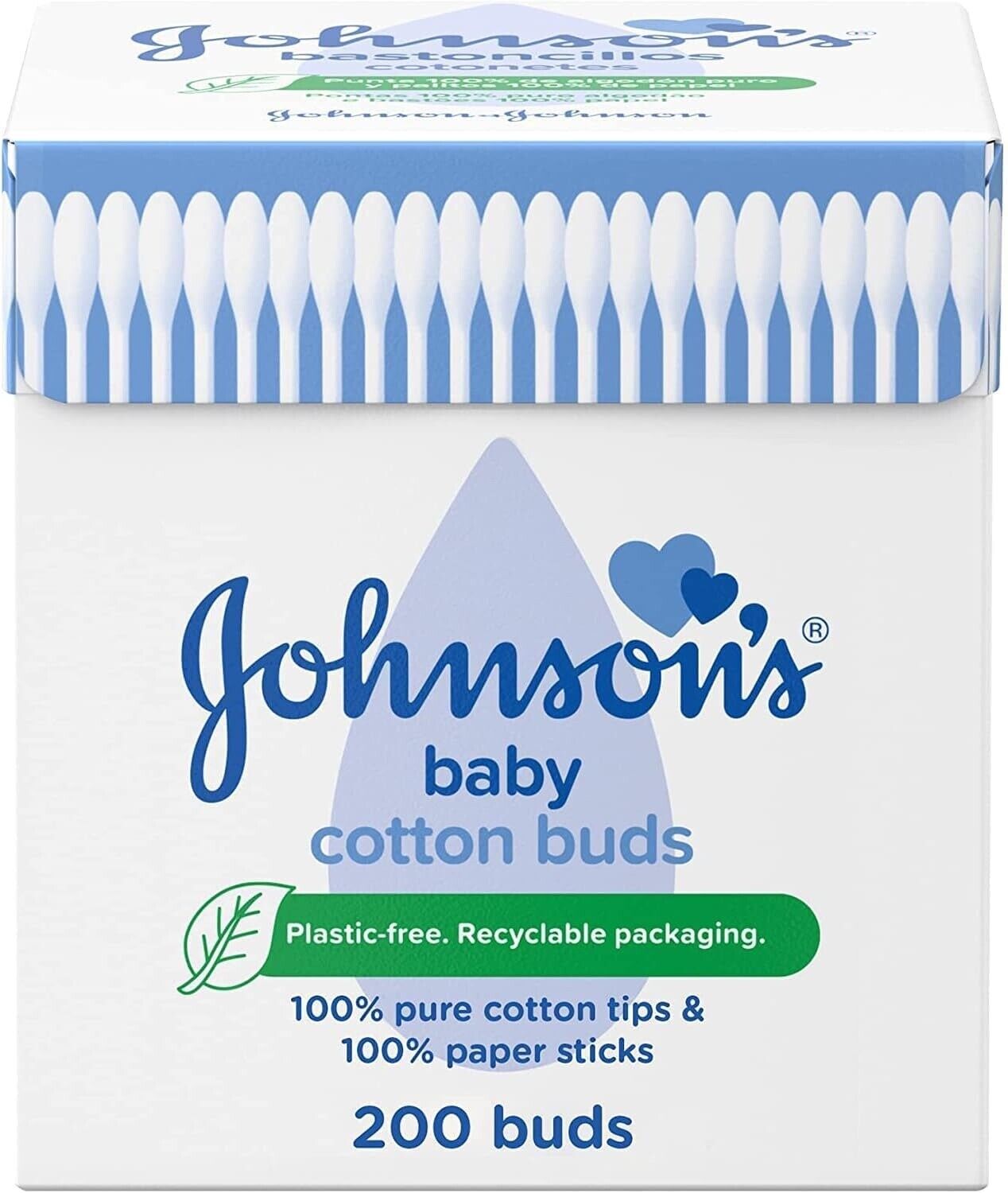 Johnson's Baby Cotton Buds 200 Paper Sticks-200 Cotton Buds