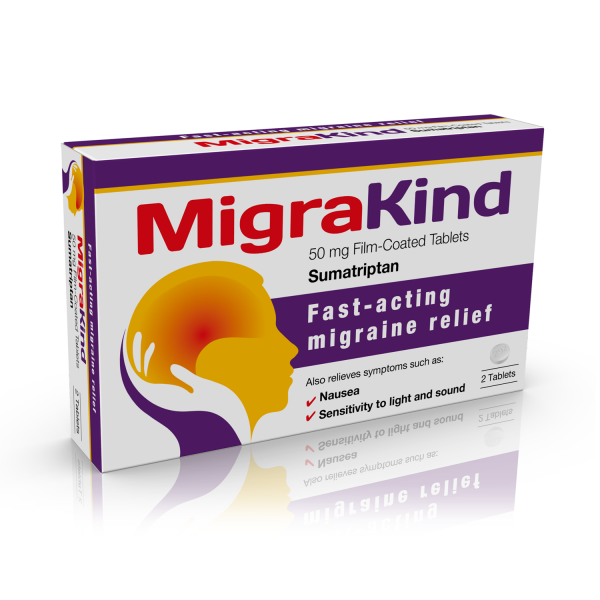 MigraKind (Sumatriptan 50mg) - 2 Tablets