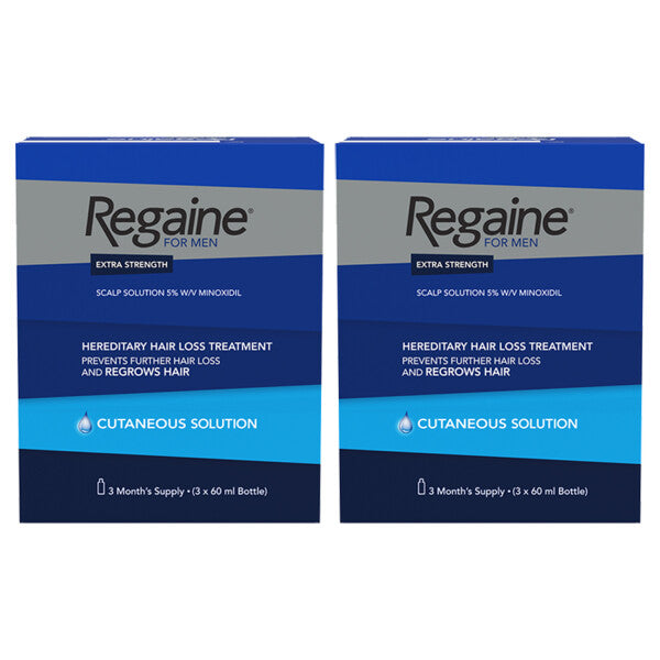 Regaine For Men Extra Strength Solution - 12 Month Supply - 3 x 60ml Bottles