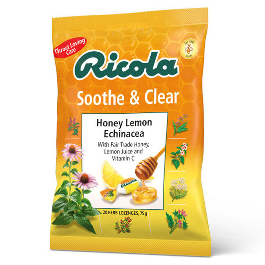 Ricola Soothe & Clear Honey Lemon and Echinacea Cough Drops - 20 Lozenges