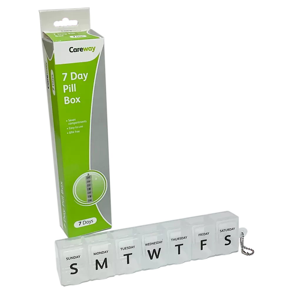 Careway 7 Day Spring Loaded Pill Box