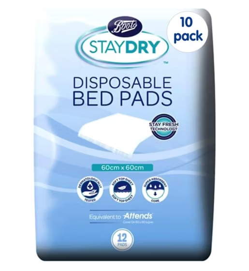 Boots Staydry Disposable Bed Pads