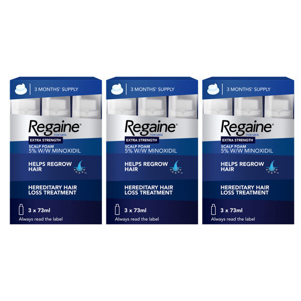 Regaine For Men 5% Foam - 3x73ml Bottle