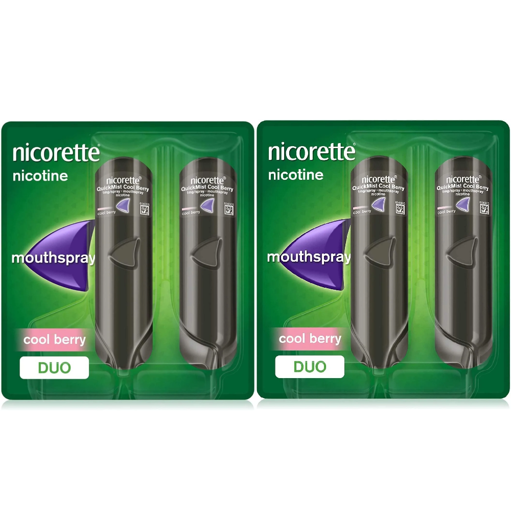 Nicorette Quickmist 1mg Cool Berry Mouthspray 8 Week Bundle-150