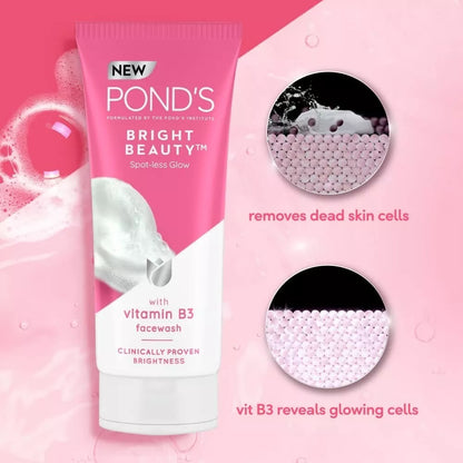 Ponds Bright Beauty Spot-less Glow Face Wash - Vitamin B3, 200 g