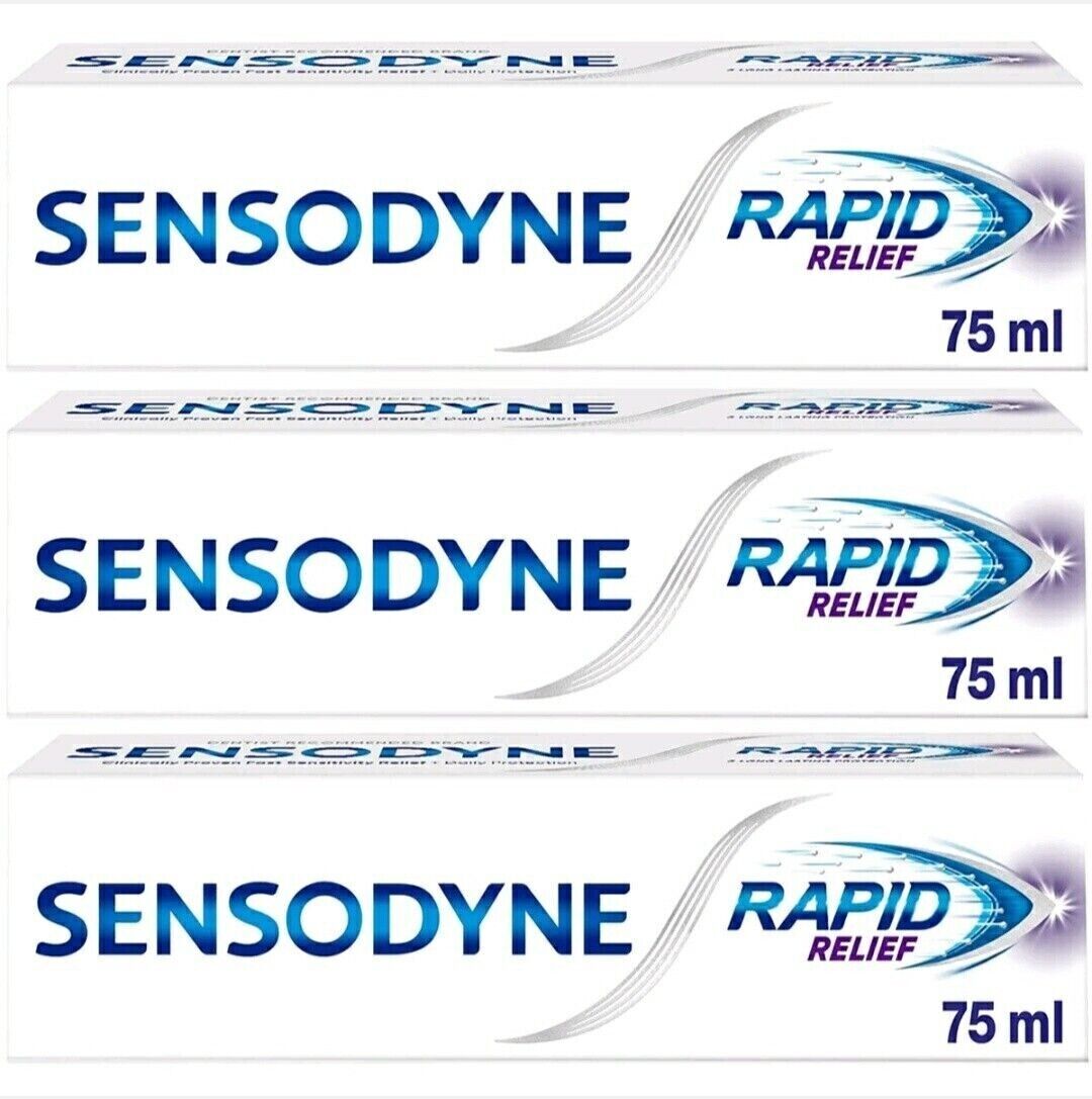 Sensodyne Rapid Relief Toothpaste 75ml Sensitive Whitening Long Lasting
