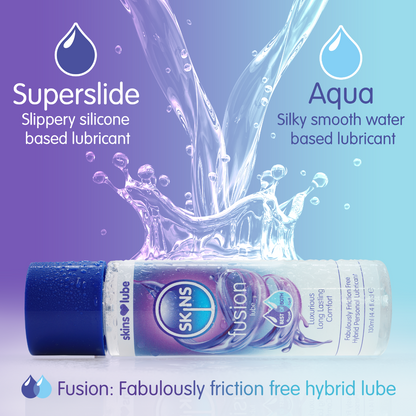 Skins Fusion Hybrid Silicone and Water Based Lubricant 4.4 fl oz (130ml)